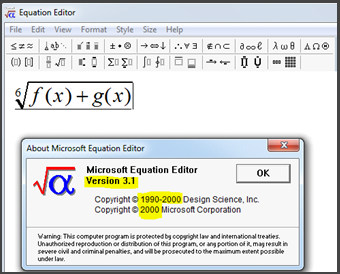 Microsoft Office Equation Editor