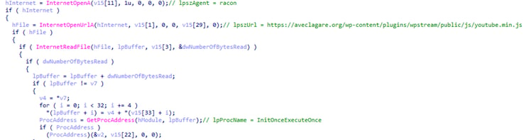 Code snippet from UAC-0184