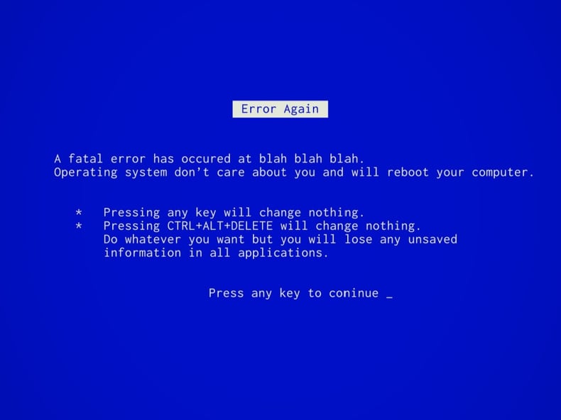 Vulnerable Legacy System Blue Screen Error