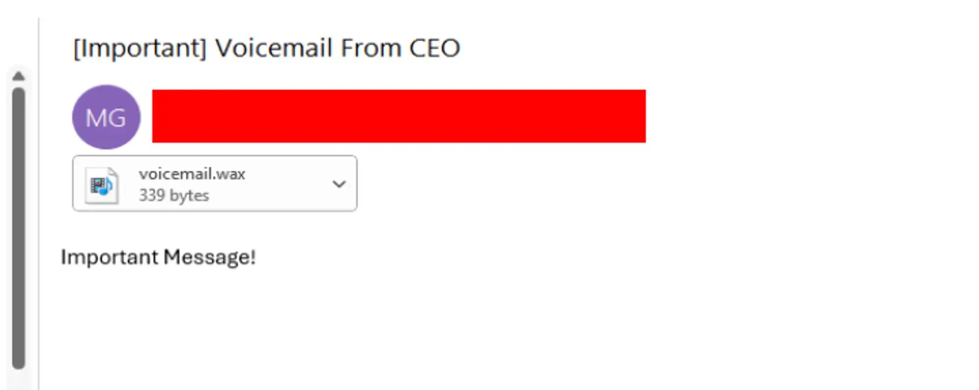 Voicemail via Email with Compromised File