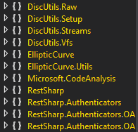 Some of the namespaces in V2