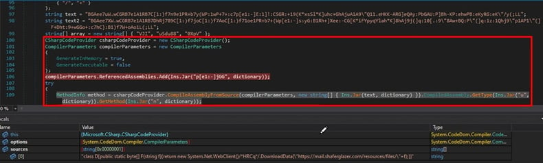 This snippet of code shows that the miner downloads a key from a remote server.