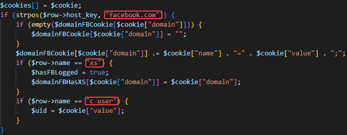 Extracting Facebook’s session cookies – xs and c_user 